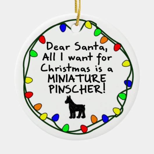 Beste Santa Miniature Pinscher Keramisch Ornament (Voorkant)