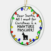 Beste Santa Miniature Pinscher Keramisch Ornament (Links)