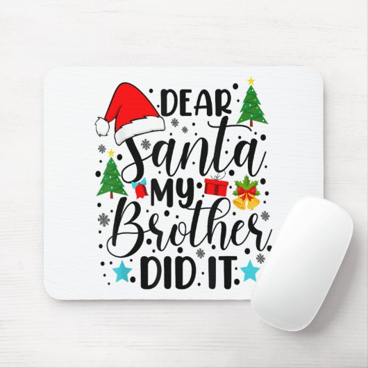 Beste Santa My Brother deed het - Grappig Big en L Muismat (Met muis)