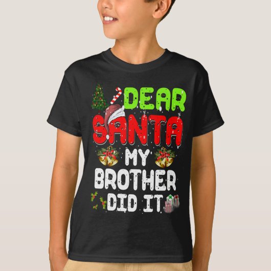 Beste Santa My Brother deed het grappige pajama vo T-shirt (Voorkant)