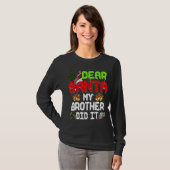 Beste Santa My Brother deed het grappige pajama vo T-shirt (Voorkant volledig)