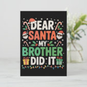 Beste Santa My Brother heeft het met Kerstmis geha Feestdagenkaart (Staand voorkant)