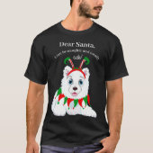 Beste Santa Naughty maar Cute Samoyed Elf Dog T-shirt (Voorkant)