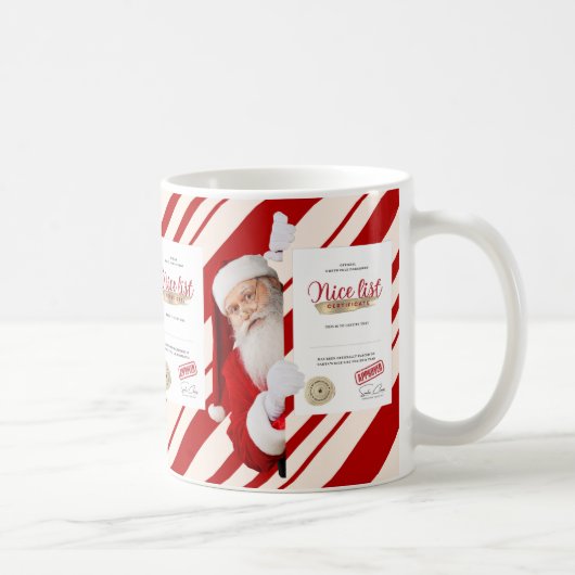 Beste Santa Nice Lijst Certificaat Rode Snoep Stre Koffiemok (Rechts)
