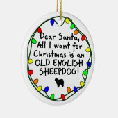 Beste Santa Old English Sheepdog Keramisch Ornament (Rechts)