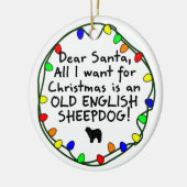 Beste Santa Old English Sheepdog Keramisch Ornament (Links)