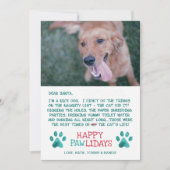 Beste Santa Pawlidays Mooie hond met kerstmis Feestdagenkaart (Voorkant)