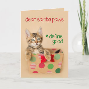 Beste Santa Paws, Definieer Goede Kitten Feestdagen Kaart