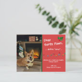 "Beste Santa Paws"  vakantie Briefkaart (Staand voorkant)