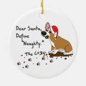 Beste Santa Pembroke Welsh Corgi Kerstmis Keramisch Ornament (Achterkant)