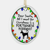 Beste Santa Portugees Podengo Keramisch Ornament (Rechts)