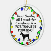 Beste Santa Portugees Podengo Keramisch Ornament (Links)