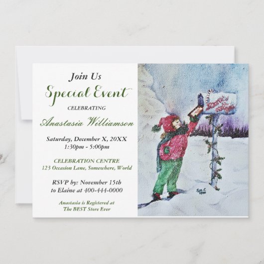 Beste Santa PTY EVENT INVITE Kaart (Voorkant)