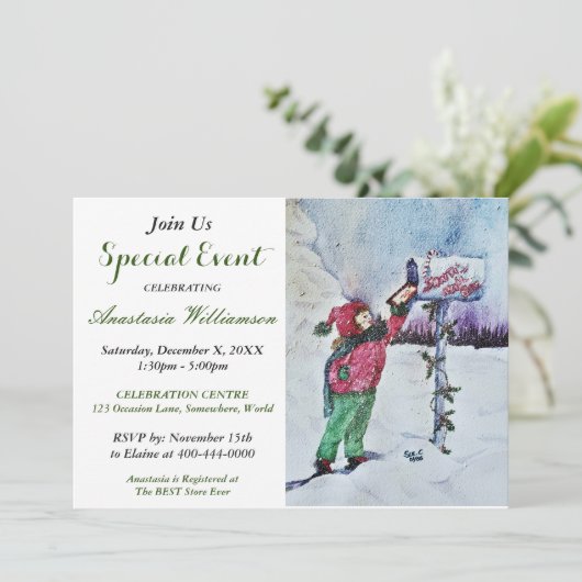 Beste Santa PTY EVENT INVITE Kaart (Staand voorkant)