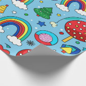 Beste Santa Rainbow Custom Pattern Cadeaupapier (Hoek)