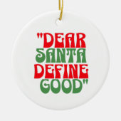 Beste Santa Red en Green Groovy Font Ornament (Voorkant)