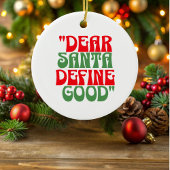 Beste Santa Red en Green Groovy Font Ornament