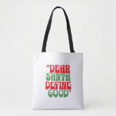 Beste Santa Red en Green Groovy Retro Font Tote Bag (Voorkant)