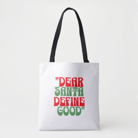 Beste Santa Red en Green Groovy Retro Font Tote Bag (Voorkant)