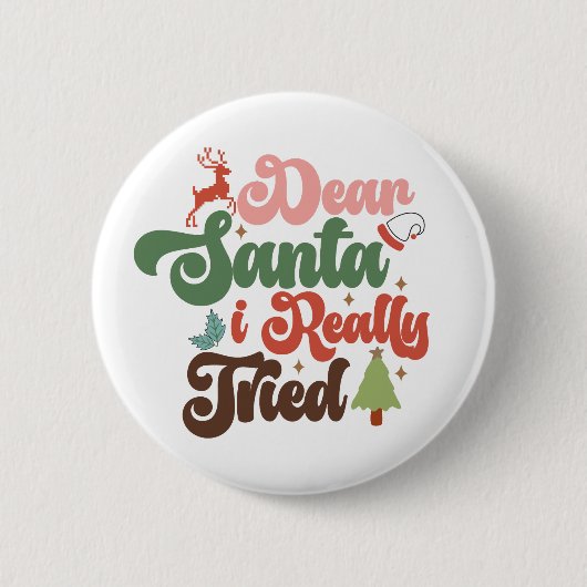 Beste Santa Retro Groovy Kerst Feestdagen Ronde Button 5,7 Cm (Voorkant)