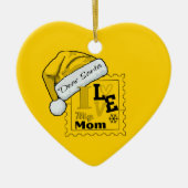 Beste Santa Schattige gepersonaliseerde kerst Keramisch Ornament (Voorkant)