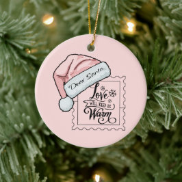 Beste Santa Schattige gepersonaliseerde kerst Keramisch Ornament