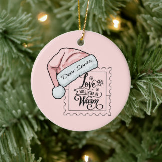 Beste Santa Schattige gepersonaliseerde kerst Keramisch Ornament