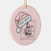 Beste Santa Schattige gepersonaliseerde kerst Keramisch Ornament (Rechts)