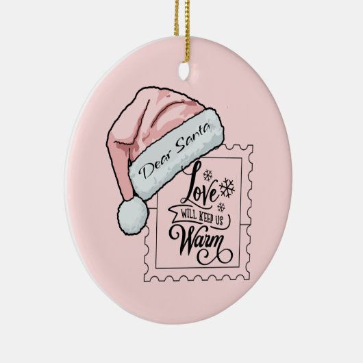 Beste Santa Schattige gepersonaliseerde kerst Keramisch Ornament (Rechts)