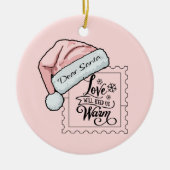 Beste Santa Schattige gepersonaliseerde kerst Keramisch Ornament (Voorkant)