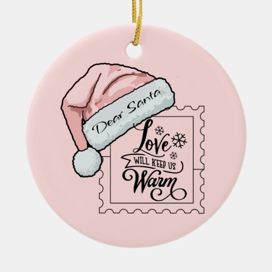 Beste Santa Schattige gepersonaliseerde kerst Keramisch Ornament (Voorkant)