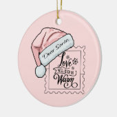 Beste Santa Schattige gepersonaliseerde kerst Keramisch Ornament (Links)