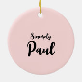 Beste Santa Schattige gepersonaliseerde kerst Keramisch Ornament (Achterkant)