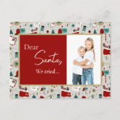 Beste Santa Schattigee kinder foto Leuke lijst gra Feestdagenkaart (Voorkant)