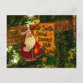 Beste Santa Send Money Feestdagenkaart