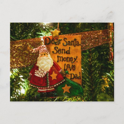 Beste Santa Send Money Feestdagenkaart (Voorkant)