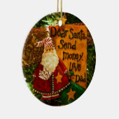 Beste Santa Send Money Keramisch Ornament (Rechts)