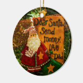Beste Santa Send Money Keramisch Ornament (Links)