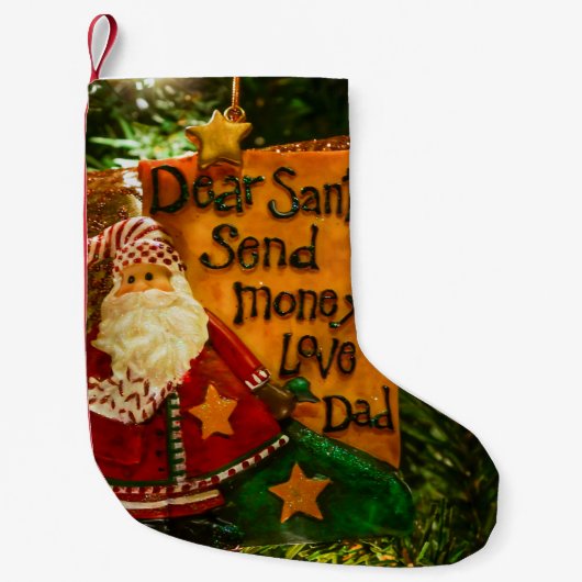 Beste Santa Send Money Kleine Kerstsok (Voorkant)