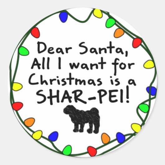 Beste Santa Shar-Pei Ronde Sticker (Voorkant)