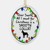 Beste Santa Smooth Collie Keramisch Ornament (Rechts)