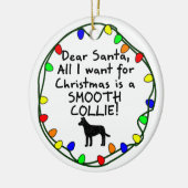 Beste Santa Smooth Collie Keramisch Ornament (Links)
