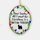 Beste Santa Tibetan Terrier Keramisch Ornament (Rechts)