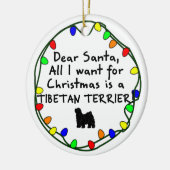Beste Santa Tibetan Terrier Keramisch Ornament (Links)