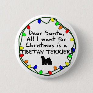 Beste Santa Tibetan Terrier Ronde Button 5,7 Cm