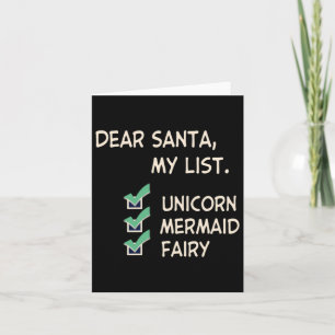 Beste Santa Unicorn Mermaid Fairy Funny Kerstmis Kaart