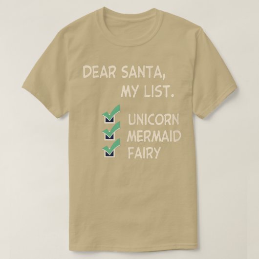 Beste Santa Unicorn Mermaid Fairy Funny Kerstmis T-shirt (Design voorkant)