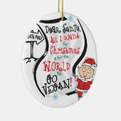 Beste Santa Vegan Wish Keramisch Ornament (Rechts)