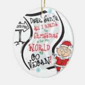 Beste Santa Vegan Wish Keramisch Ornament (Links)