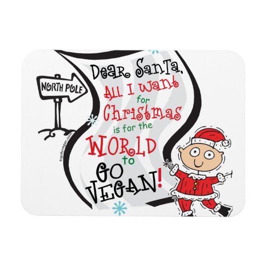 Beste Santa Vegan Wish Magneet (Horizontaal)